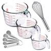 Set of 3 Glass Measuring Cups with Measuring Spoons &