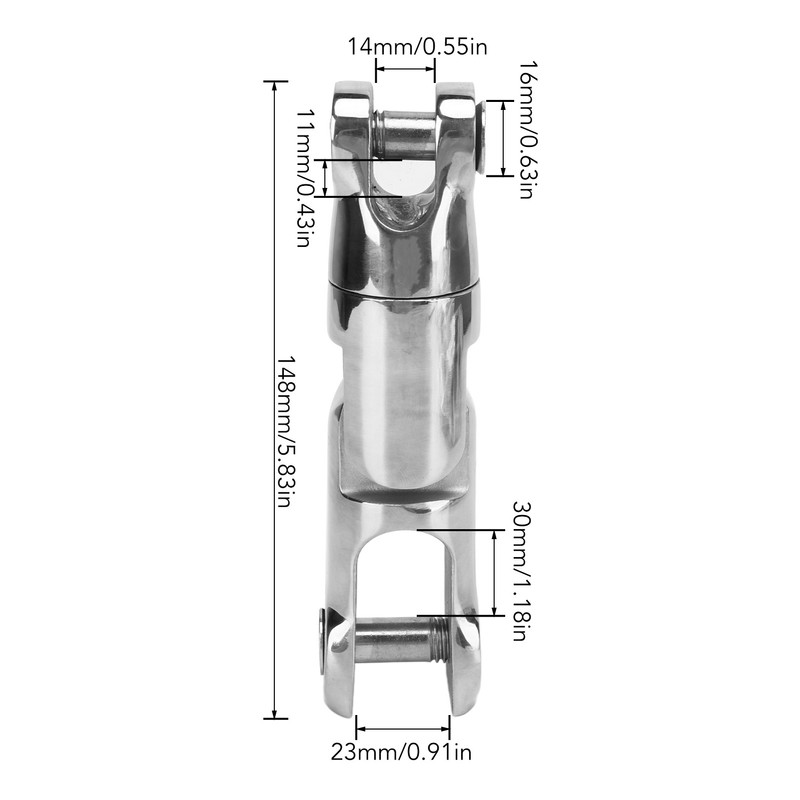 Anchor Double Swivel Connector 316 Stainless Steel Multi Directional 9000LBS