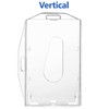 2 Pack Hard Plastic Badge Holder, Dual-Sided Horizontal and Vertical