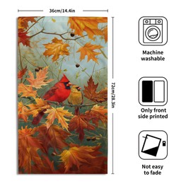 Giwawa Fall Birds Hand Towel Set of 2 Autumn Trees Maple Leaves Orange Towel Rustic Thanksgiving Face Towel Ultra Soft Fast Drying Seasonal Dish Wash Cloth for Hotel Bathroom Gym Home