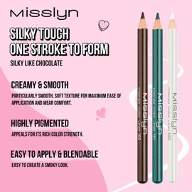 Misslyn 3 x Smudge Free Eyeliner Eyeliner for Intense and Colorful Makeup