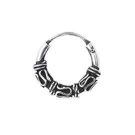 NKlaus 925 Silver Pair or Single Earrings Celtic Creole Gothic Celtic Ear Piercing 12 mm 5040, Sterling Silver