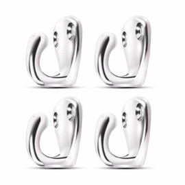 Atibin Stainless Steel Coat Wall Hook Strong Clothes Hat Hook Screw Wall Outdoor DIY Stainless Steel Hook Marine Locker Marine Interior Set of 4