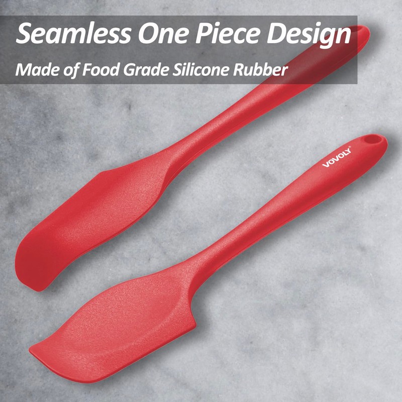 Silicone Mini Spatulas, Curved Small Spatula with Shallow Bowl for
