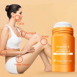 YUYTE Whitening Cream, Skin Whitening Underarm White Balm, Whitening Cream, Correction Dark Spots and Odour Remover, Vitamin C Enriched, Nourishes and Hydrates the Skin