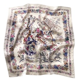 [KOUMAKI] Scarf, Women's, Cat Pattern, Cat Print, Bandana, Shawl, Neckerchief, 27.6 x 27.6 inches (70 x 70 cm), Silk-like, Stylish, Mother's Day, Square, Wrap Style, Bag Decoration, Hair Ornament,