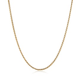 HZMAN 3mm Twist Chain Necklace for Men Stainless Steel Gold Chain Hip Hop Link Chains Necklace 18-24 Inch (24in)