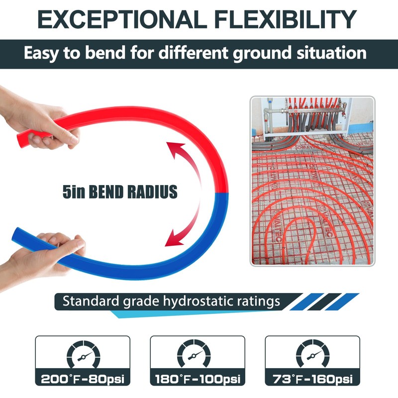 1/2 Inch Seelink Blue & Red PEX-A Pipe, 2 x50