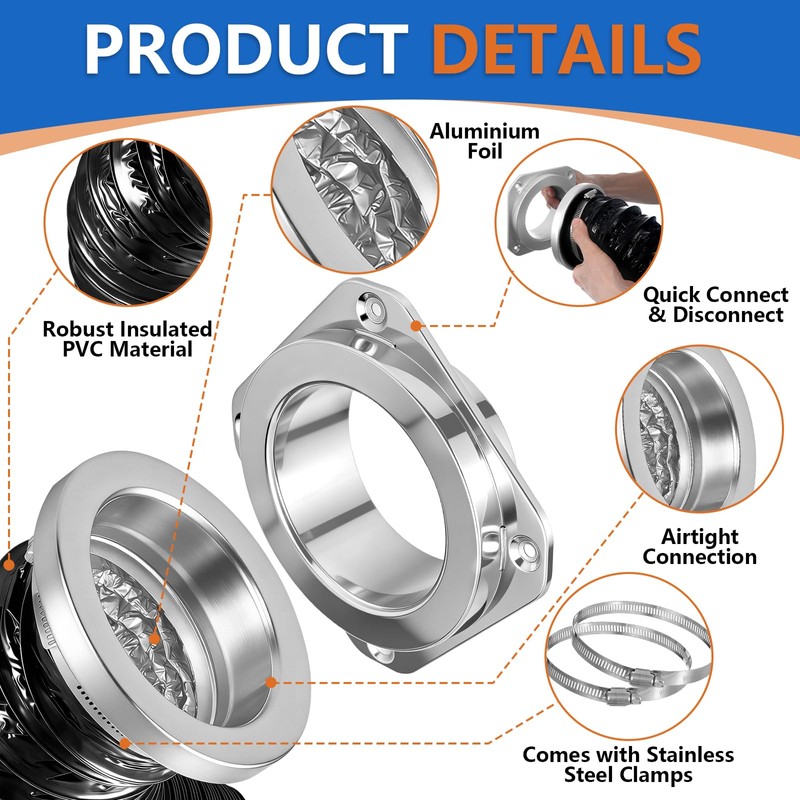 Magnetic dryer vent connector kit DV180 Airtight Seal Magnetic Dryer