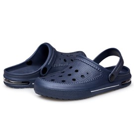 SILLENORTH Zuecos unisex para jardín, zapatos de agua, zapatos de playa, sandalias con cojín de aire, ligeras y cómodas, Azul Marino, 8 Women/7 Men