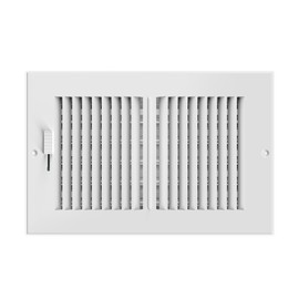 AC Infinity Register Vent Grille 6" x 10", White HVAC Vent Register Replacement, Heavy Duty Steel Air Vents for Ceiling, Wall, and Floor Registers