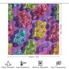 DIPQIMI 4pcs Gummy Bear Illustration Shower Curtain Set with Rugs,