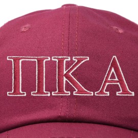 DALIX Pi Kappa Alpha Greek Letters Ball Cap Embroidered Fraternity Hat in Maroon