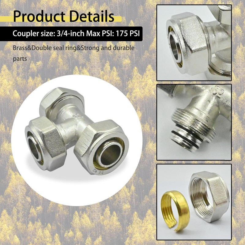 RapidAir MaxLINE M7500 Compatible with Compressed Air Piping 3/4" Tee