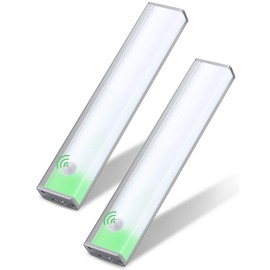 2 Pack Automatic Pantry Light, Wireless Closet Lights Two Motion Sensor Modes Light Battery Operated,USB Rechargeable Under Cabinet Lights, Bedroom Light Bathroom Lighting (Cold white-20cm-2 Pack)