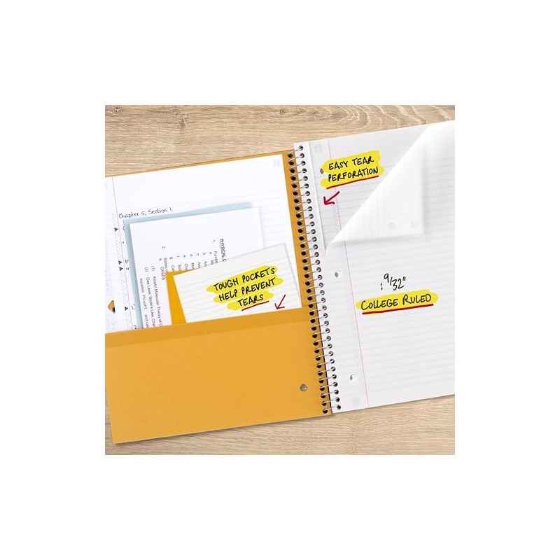 Five Star Cuaderno Espiral 1 Tema Reglas Universitarias Paquete de