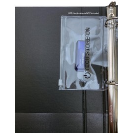 Waterproof Durable Thumb Flash USB Drive or SD, microSD Cards Zipper Zip Lock Storage Case for 3-Ring or Similar Configuration Ring Binders - Transparent Vinyl - 10 Pack