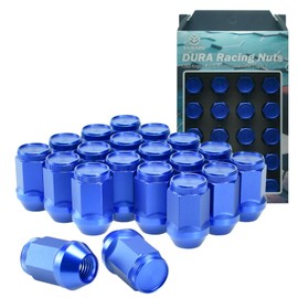 YAMARU M12x1.50 19mm(3/4”) Hex One-Piece Bulge Acorn Dura Racing Lug Nuts Cold-Forged 7075 Aluminum (20pcs - Anodized Blue - typeCUK)