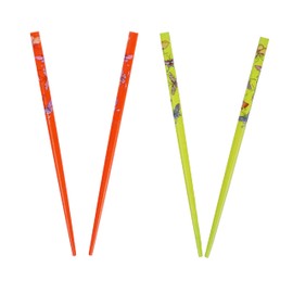 Set of 4 Hair Sticks Hair Chopsticks with Butterflies for Women 7 inches Long - Green and Orange