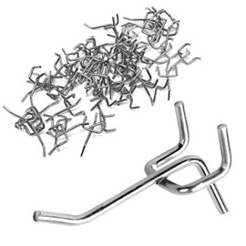 CADUFUELLY 50 Pcs Pegboard Hooks 2 inch, Hole Pitch 2.5 Wire Diameter 3.3 mm Peg Board Shelving Hooks Ideal for Garage Organization Wall Storage Tool Organizer Holey Board