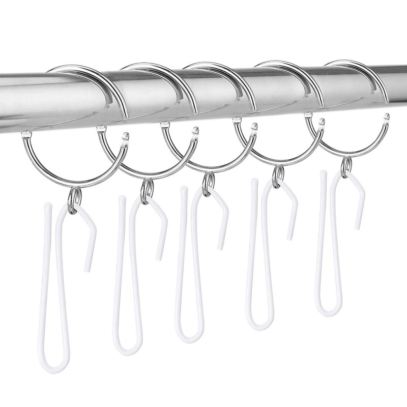 C.M. Curtain Hooks, Metal, 2.8 inches (70 mm), 50 Pieces,