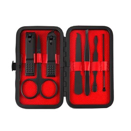 7 pcs Manicure Set Professional Pedicure Kit Nail Clippers Kit - Nail Care Tools - Grooming Kit with PU Leather Case, 1Set