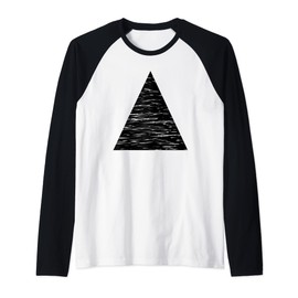 Distressed Triangle Geometric Shape Raglan Baseball Tee
