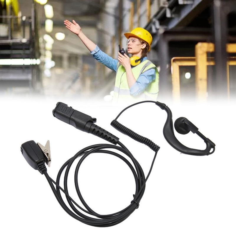 G Shape Earpiece PU Cable Walkie Talkie Earpiece with Mic