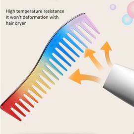 Wide Tooth Combs, No Handle Detangler Comb, Women Professional Hair Styling Comb for Curly or Straight Hair, Wet or Dry Hair (Rainbow Colours)