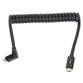 Retractable Coiled USB Type C to C Cable 3.3ft 40Gbps Supports 8K UHD Fast Charging USB 4.0 Data Syncing Wire for Laptop