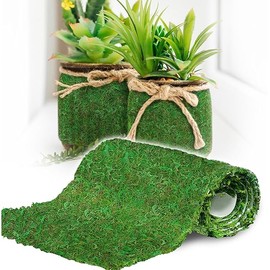 DUSPRO 51"x5.5" Moss Roll, Moss Table Runner, Moss Carpet for Moss Wall, Sheet Moss for Fairy Moss Garden, Mossy Mat Peel and Stick Moss Sheet for Green Moss Wall