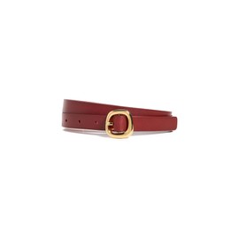 Madewell Women's Skinny Puffy Buckle Belt, Bright Ember, Red, M