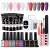 Kit Uñas 6 Polygel Acrilica + 6 Esmaltes Uv Gel