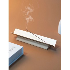 Incense Burner Stick Holder with 2 Holes, Aluminum Alloy Ash Catcher for Counters, Meditation Room, Yoga, Office, Home Decor(Rose Gold) (Corner)