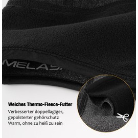 MELASA Warm Winter Cycling Helmet Hat Helmet Liner Skull Cap with Glasses Holes Helmet Liner Hat for Men Women Cycling Skiing Running, black