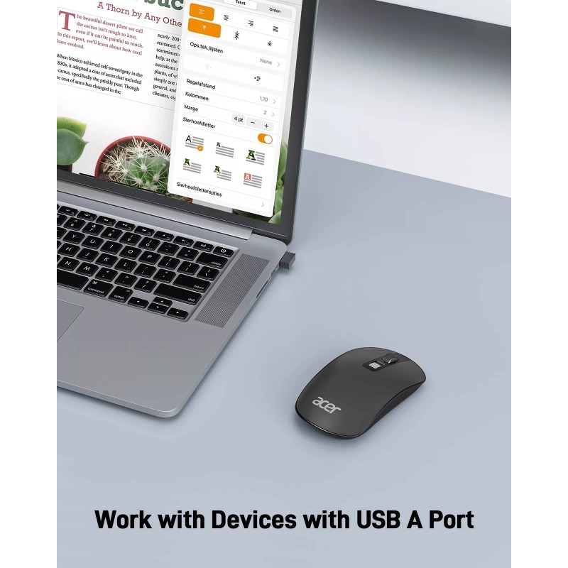 acer Computer Mouse Wireless, 2.4G Slim USB Wireless Mice with