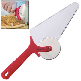 Chef Remi Pizza Cutter | Stainless Steel Pizza Wheel -Serrated Blade and Spatula