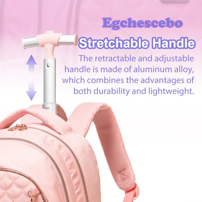 Kids Rolling Backpack for Girls Trolley Suitcases Luggage Travel with