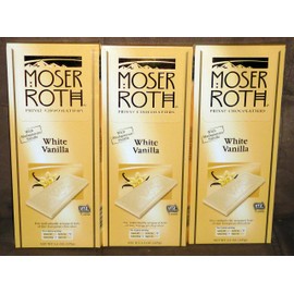 Moser Roth White Chocolate/Madagascan Vanilla (3) Bars (15 Total Bars), Germany