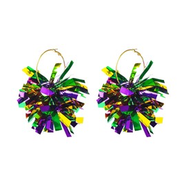 Fuqimanman2020 Colorful Mardi Gras Carnival Tassel Earrings for Women Jewelry(B)