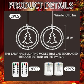 HEYIDAMAI Christmas Lighting Window, Christmas Decoration Window Illuminated, Christmas Lights Window, Lights Christmas (Warm Light-B)