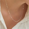 ZAULER 14K Gold Plated Dainty Sparkle Dot Chain Necklace Simple