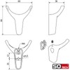 SOTECH Tora Double Hooks Matt Black 66 x 60 x