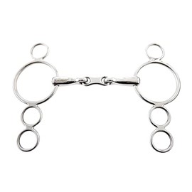 Korsteel Stainless Steel French Link 3 Ring Gag Bit, 5"