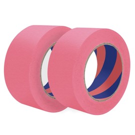 Painters Tape, 2 inch x 55 Yards x 2 Rolls Pink Painters Masking Tape for Indoor and Outdoor Use, Medium Adhesive Paint Tape for DIY Crafts, Arts, Painting, Easy Removal