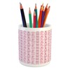 Ambesonne Valentine's Day Pencil Pen Holder, Continuing Composition of Dotted