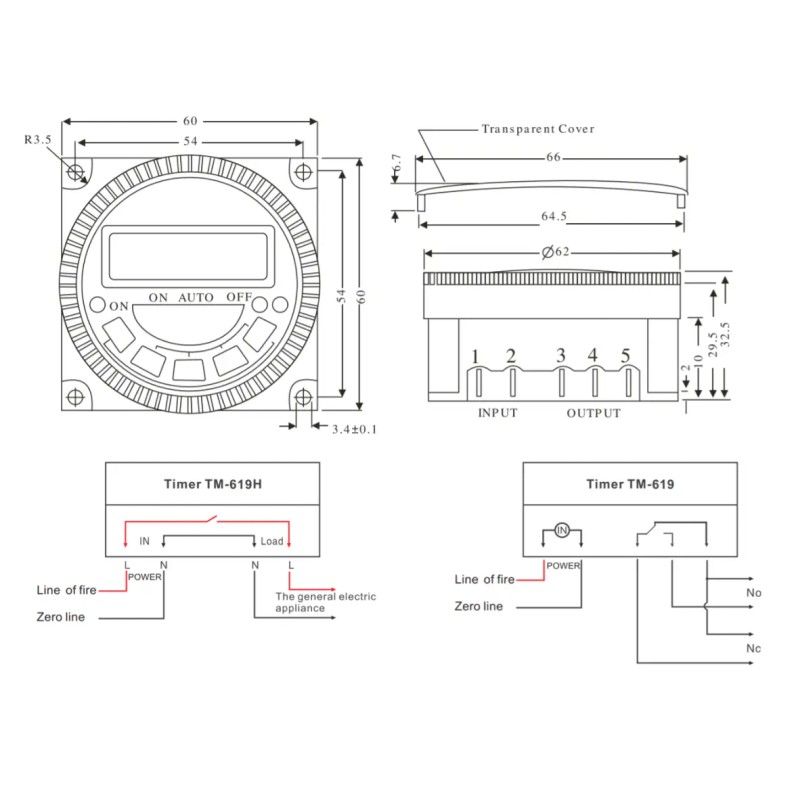 Sinotimer TM-619-4 Multipurpose Programmable Digital Timer Module Model Input 12VDC