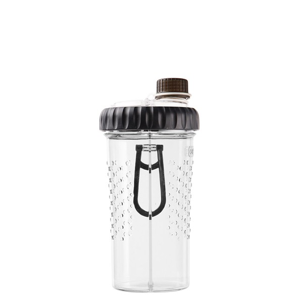 Dexas Snack-DuO Dual Hydration Bottle and Snack Container, 16 ounce, Clear