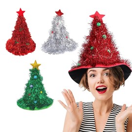 KEKVE Santa Hat, Glowing Santa Hat, Christmas Tree Hat, Christmas Santa Hat, Adult Fluffy Christmas Hat, Christmas Decoration, Santa Hat Christmas, New Year, Party Supplies, Unisex, Red, Photography