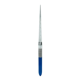 Kingfisher Fly Fishing Dubbing Loop Tweezers, 7.25 inches, Self-Closing, Inch/Centimeter Scale, Smooth Flat Jaws (Blue)